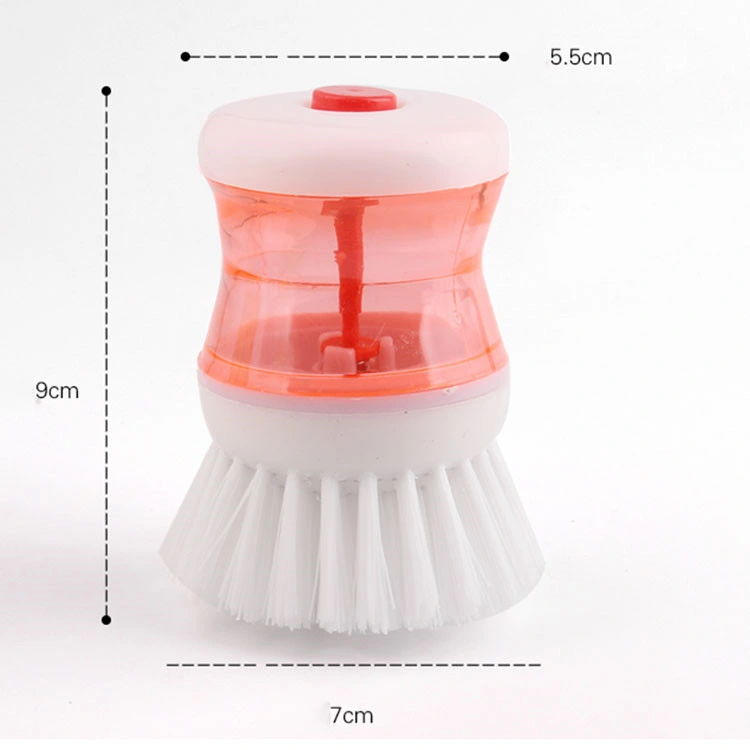 Household Kitchen Tools Plastic Liquid Soap Dispenser Pot Dish Cleaning Brush