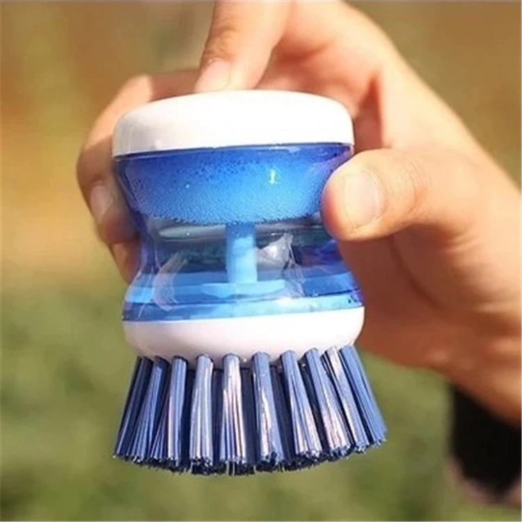 Household Kitchen Tools Plastic Liquid Soap Dispenser Pot Dish Cleaning Brush